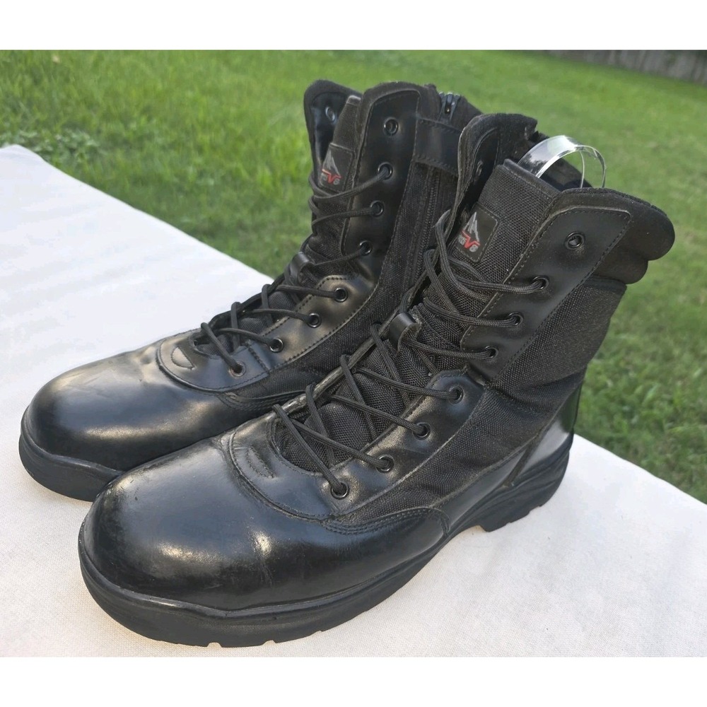 Nortiv8 Trooper Mens 8 Inch Military Tactical Duty Boots Black Side Zip Size 11
